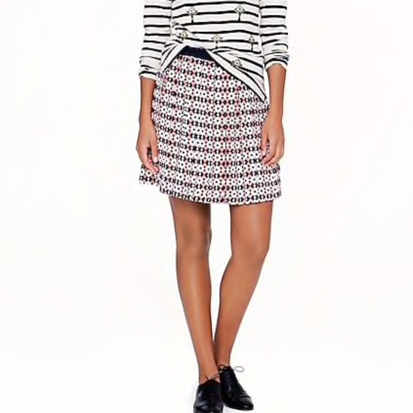 J. Crew Skirts J Crew Silk Diamond Tile Skirt Nwt Size Poshmark